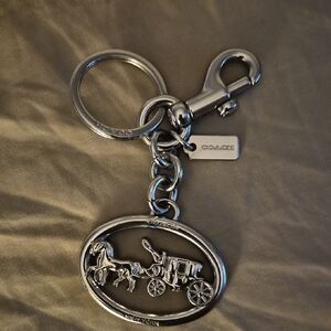 Coach Metallic Keychain with Horse and Carriage